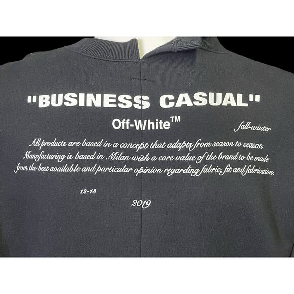 Rare Main Label Off-White c/o Virgil Abloh Business Casual FW 2019 Sweatshirt - Picture 6 of 11